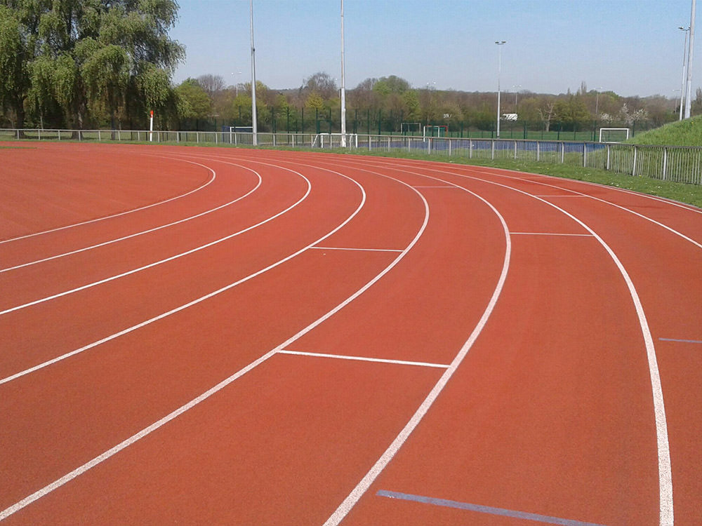 Atletiek baan na revitalisatie